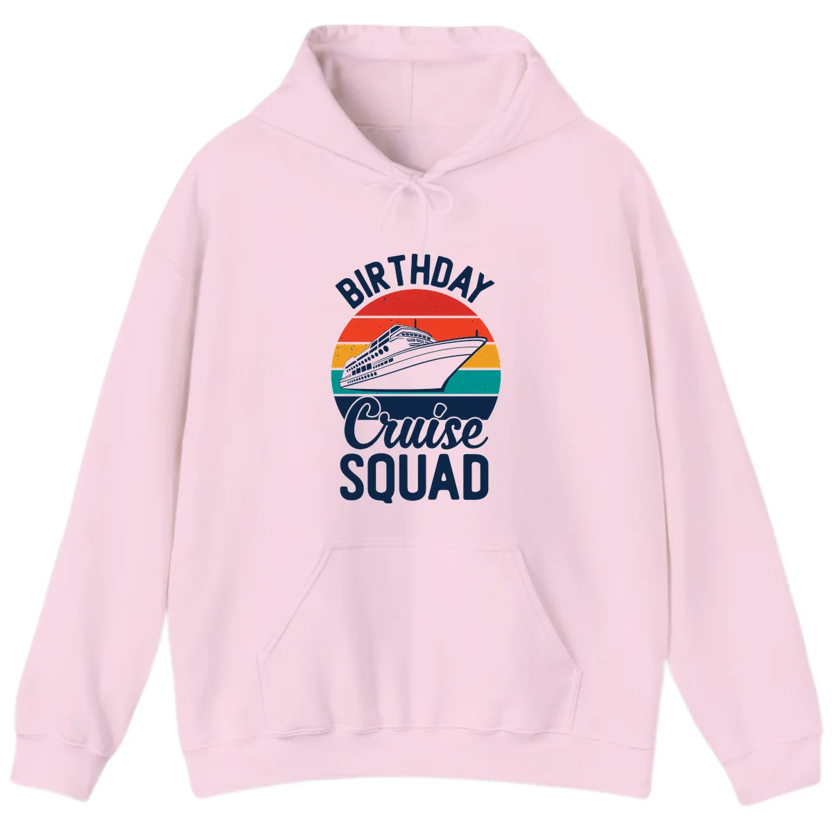 Birthday Cruise Squad Hoodie in Light Pink