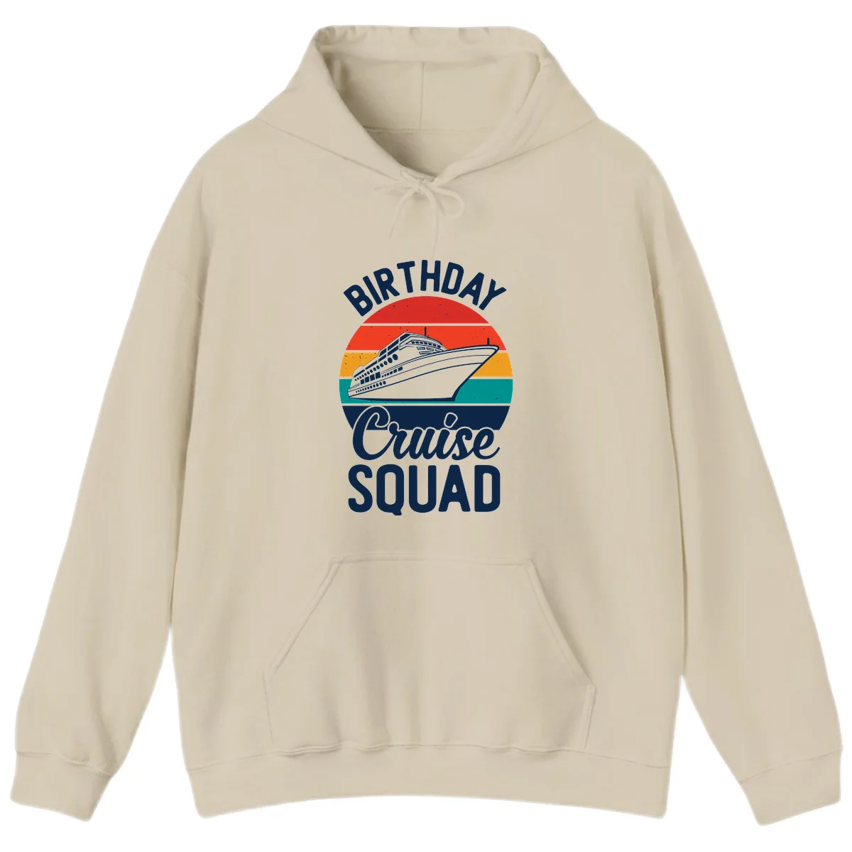Birthday Cruise Squad Hoodie in Sand