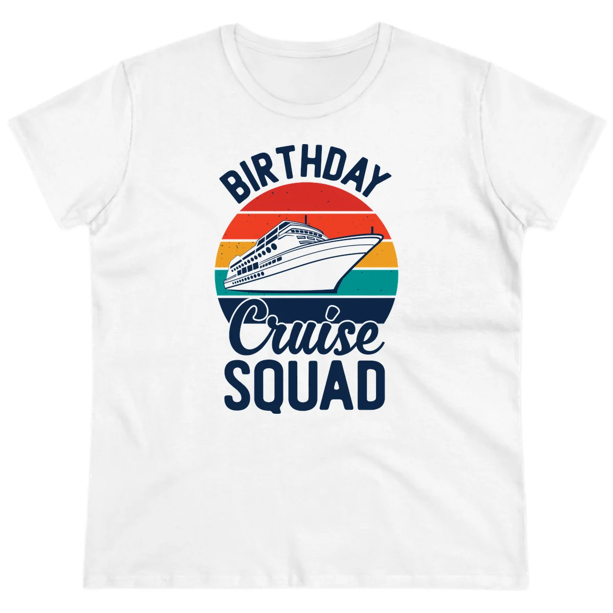 Birthday Cruise Squad Ladies Tee in White