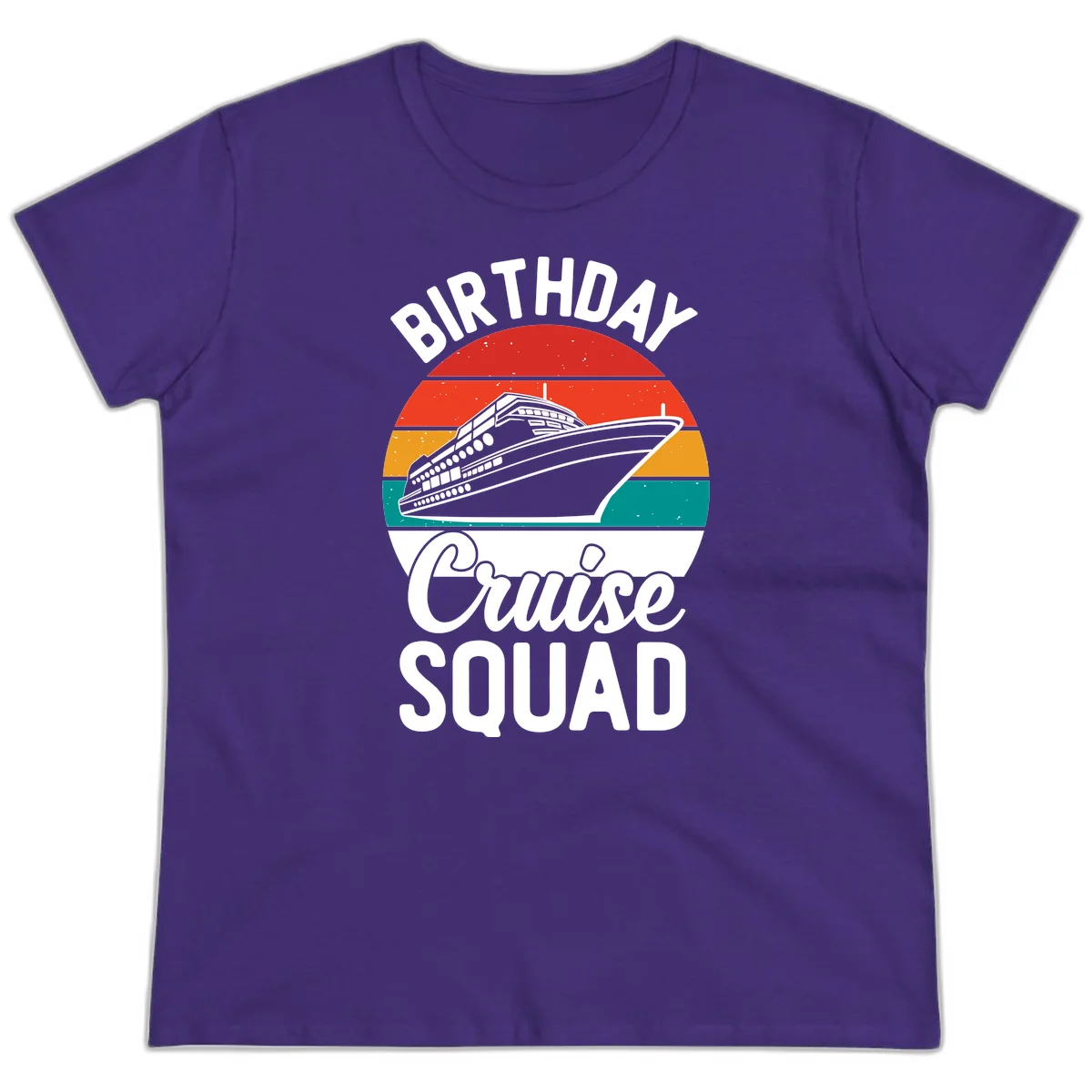 Birthday Cruise Squad Ladies Tee in Purple