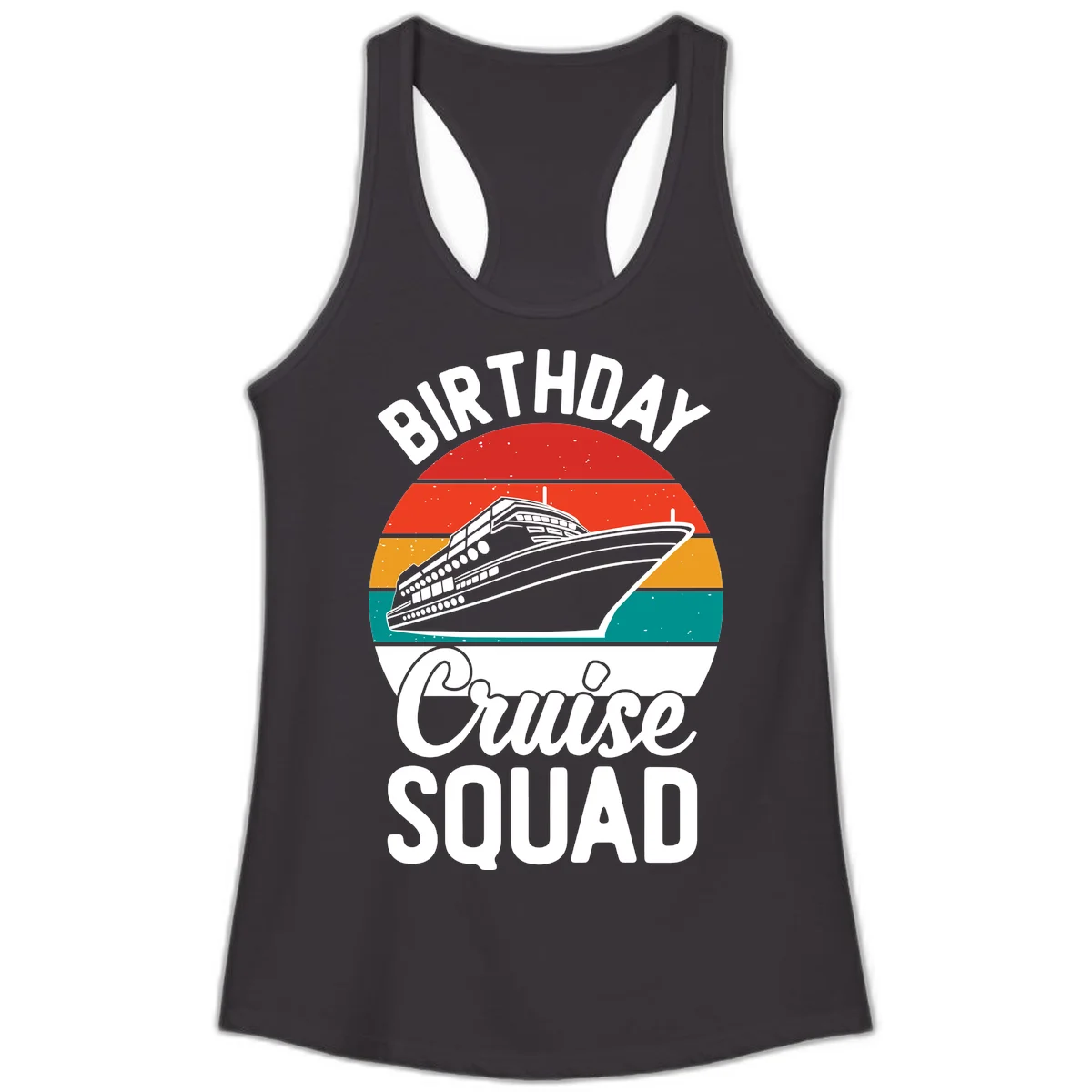 Birthday Cruise Squad Ladies Tank in Black
