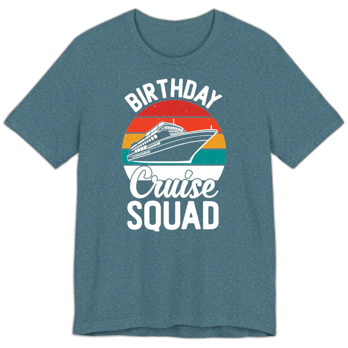 Birthday Cruise Squad Premium T-Shirt in Heather Deep Teal