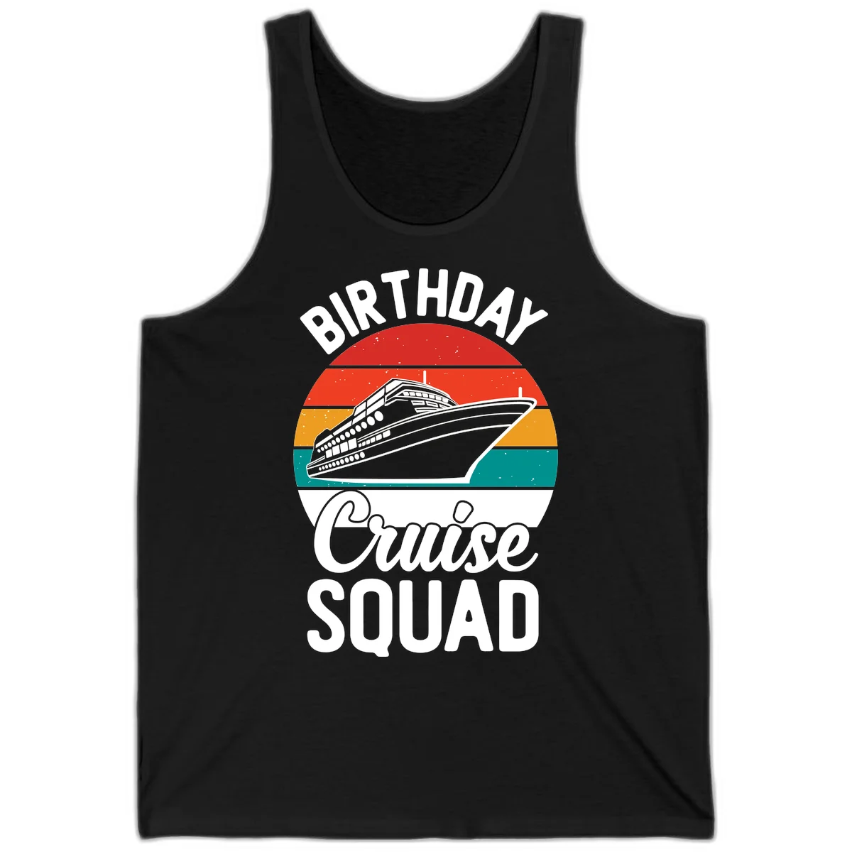 Birthday Cruise Squad Tank Top in Black