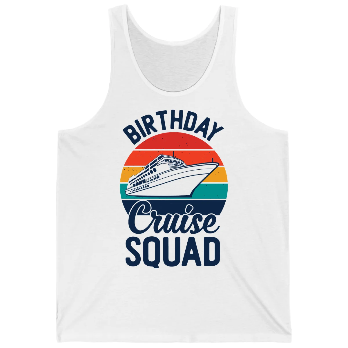 Birthday Cruise Squad Tank Top in White