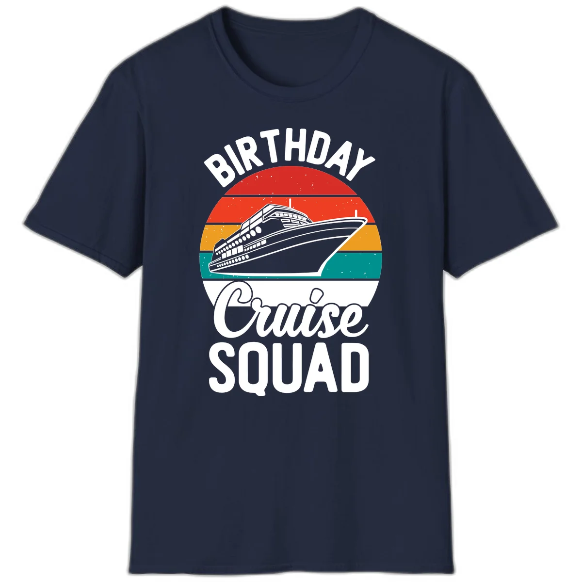 Birthday Cruise Squad T-Shirt in Navy