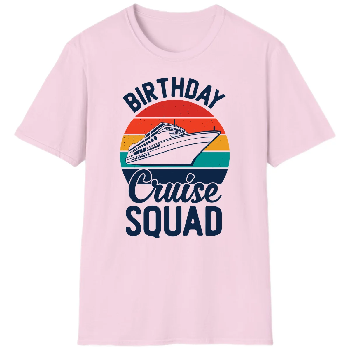 Birthday Cruise Squad T-Shirt in Light Pink