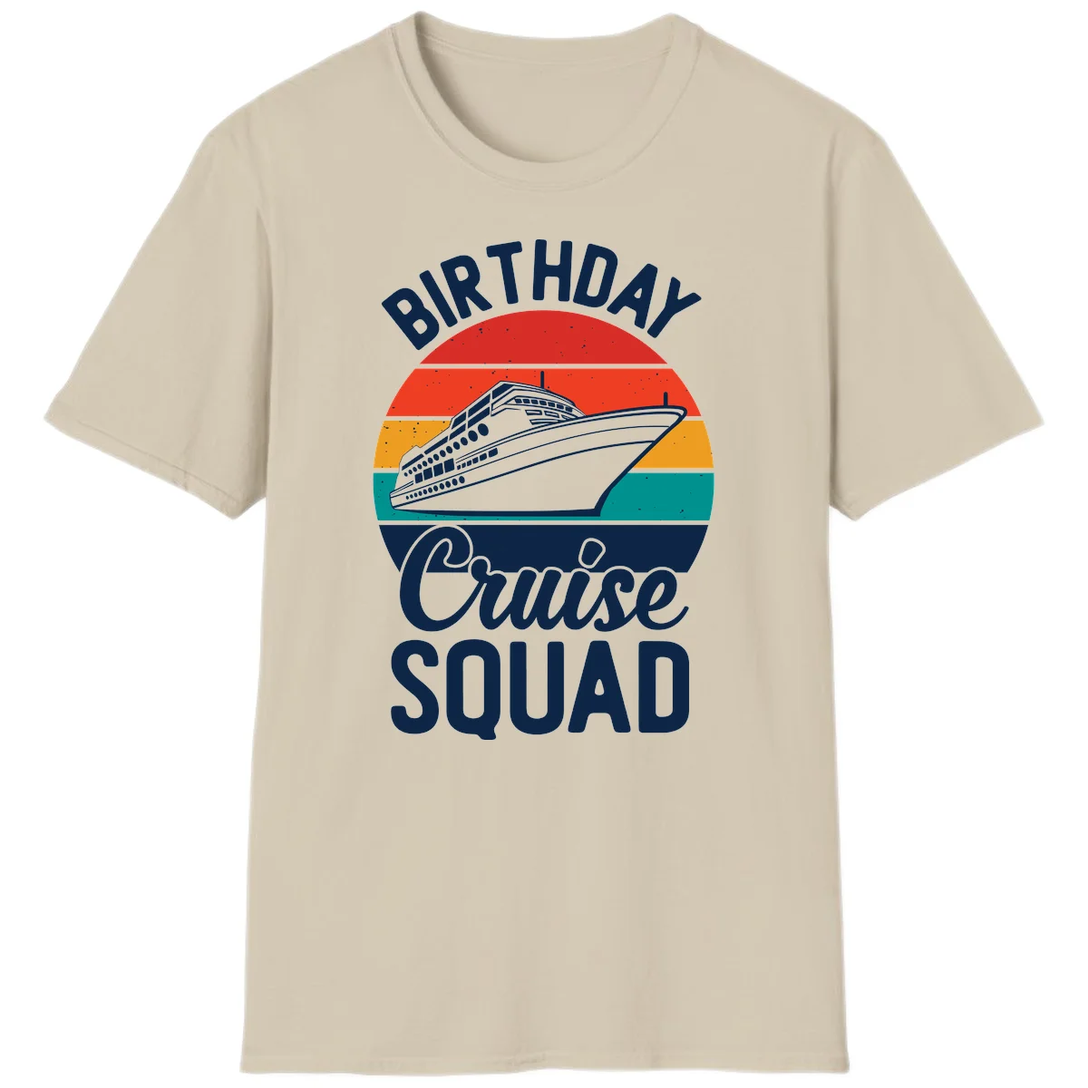 Birthday Cruise Squad T-Shirt in Sand