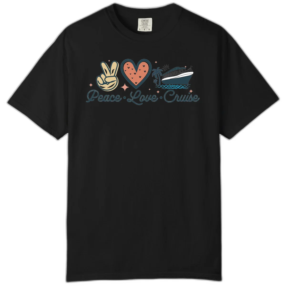 Peace Love Cruise Comfort Color in Black