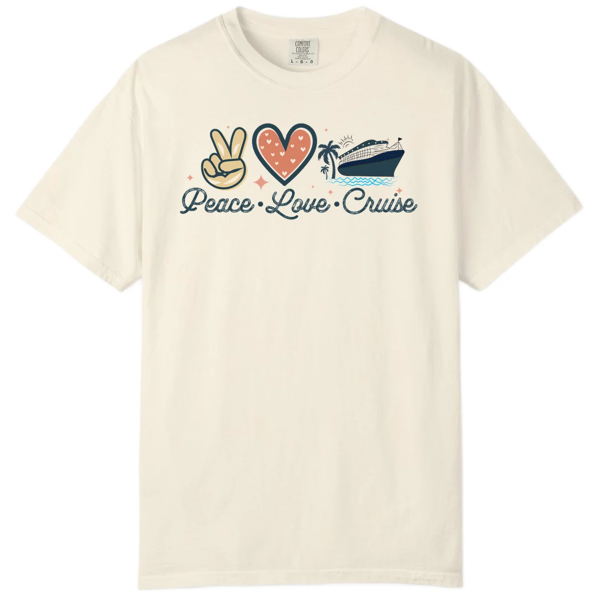Peace Love Cruise Comfort Color in Ivory