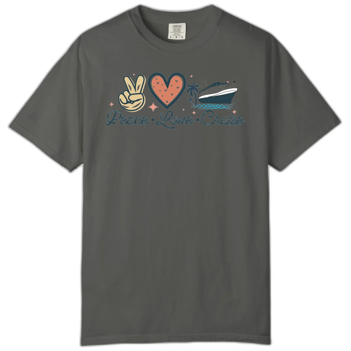 Peace Love Cruise Comfort Color in Pepper