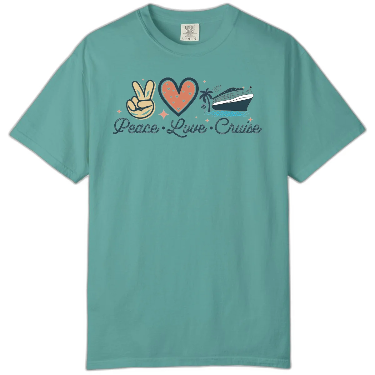 Peace Love Cruise Comfort Color in Seafoam