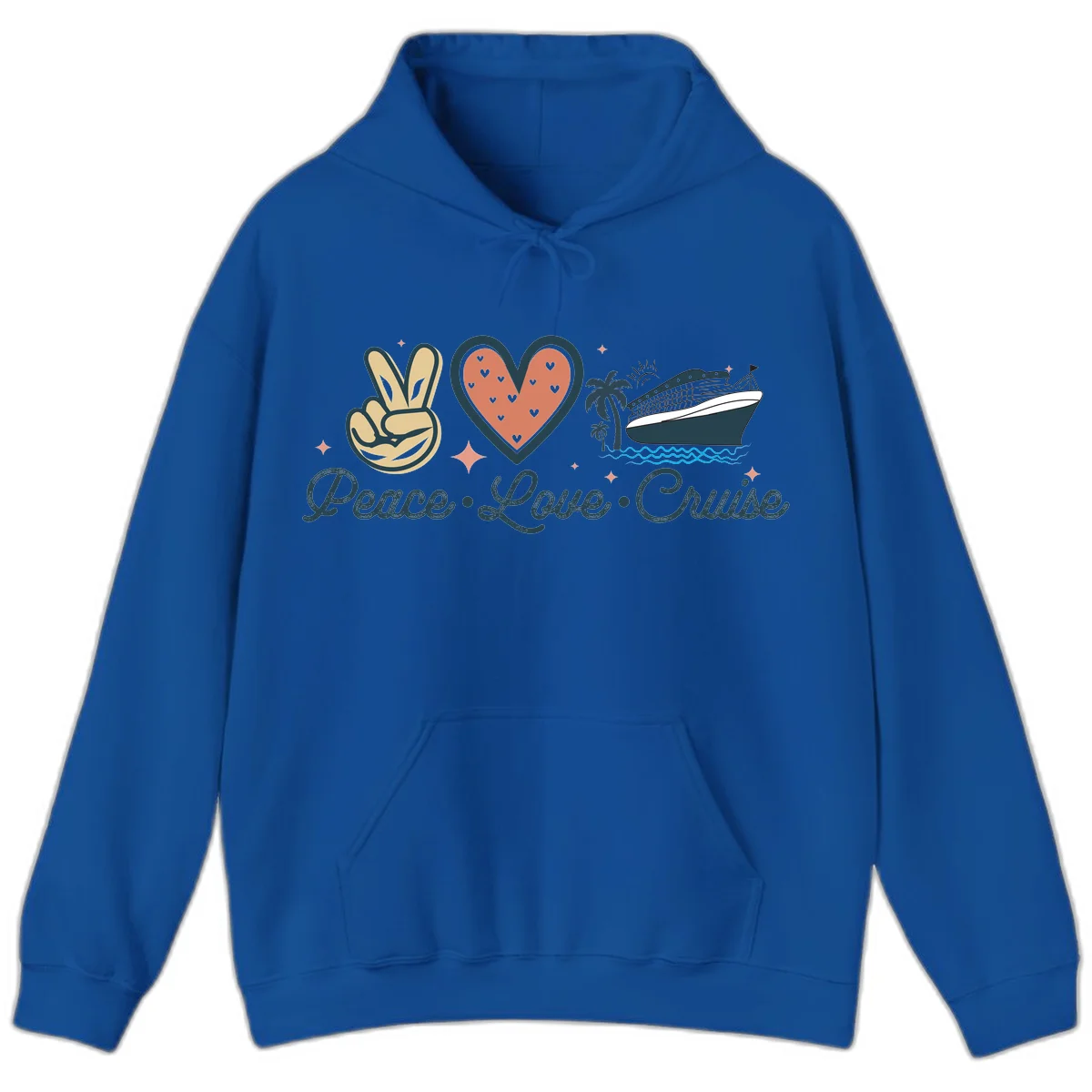 Peace Love Cruise Hoodie in Royal