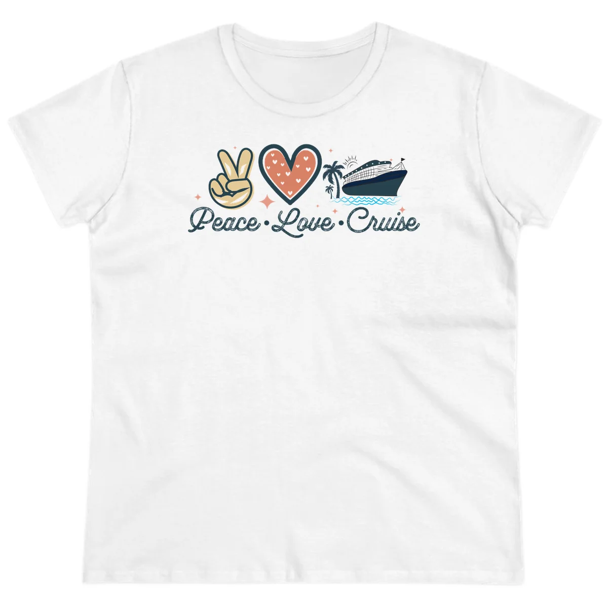 Peace Love Cruise Ladies Tee in White