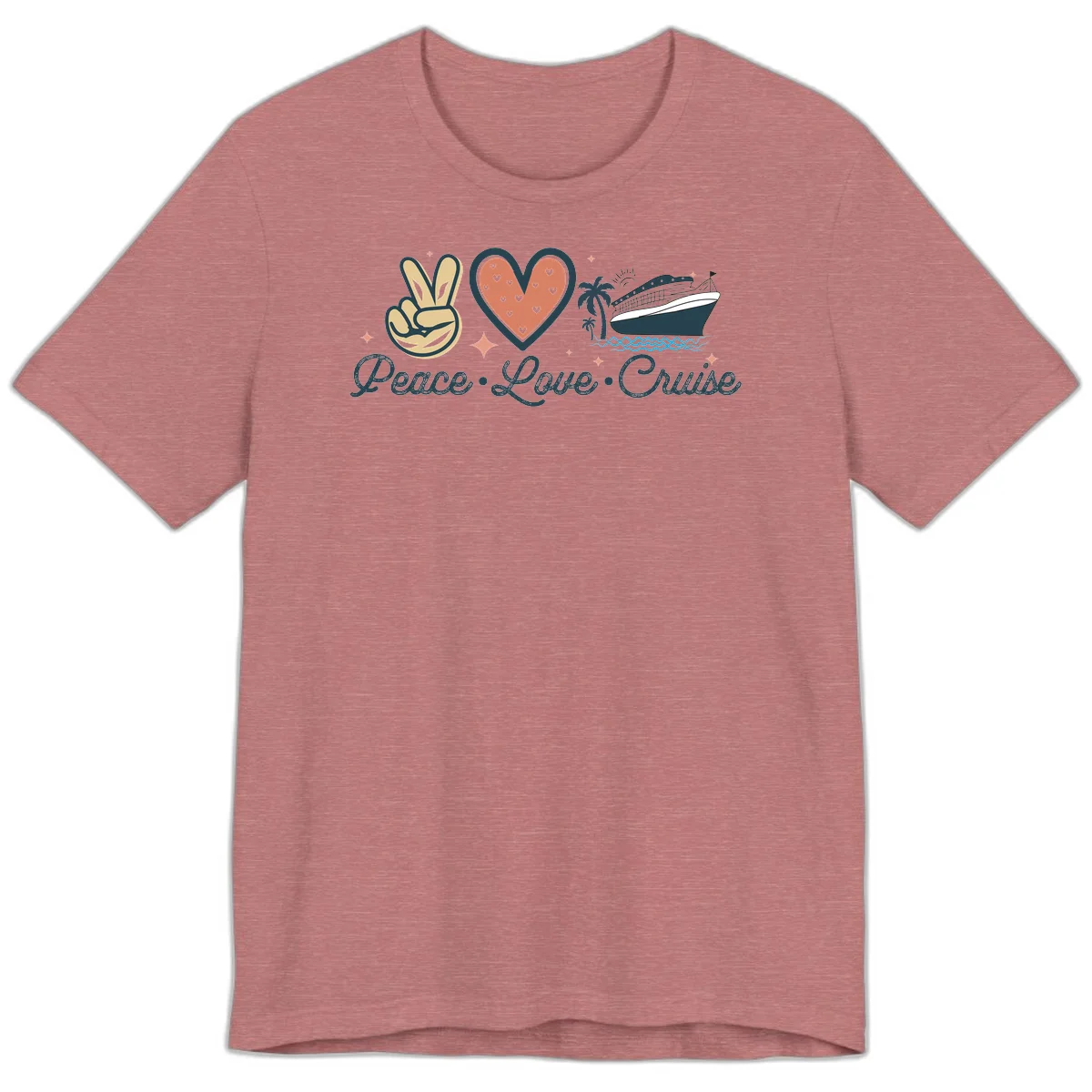 Peace Love Cruise Premium T-Shirt in Heather Mauve