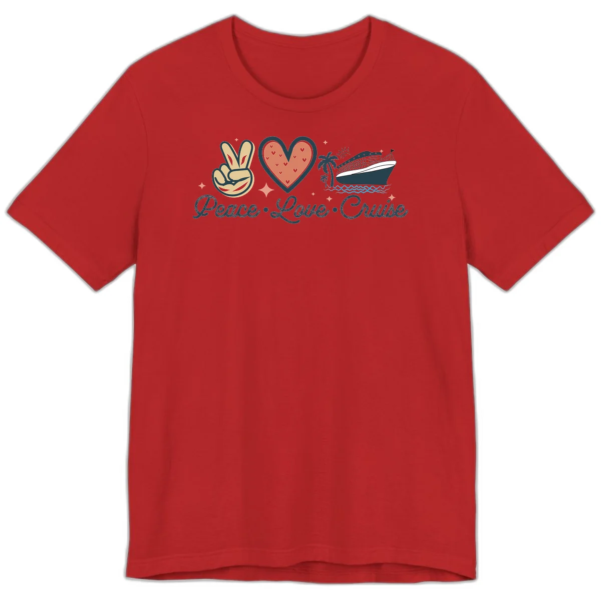 Peace Love Cruise Premium T-Shirt in Red
