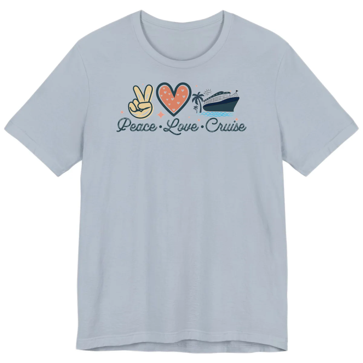 Peace Love Cruise Premium T-Shirt in Light Blue