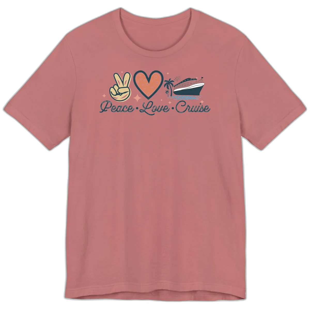 Peace Love Cruise Premium T-Shirt in Mauve