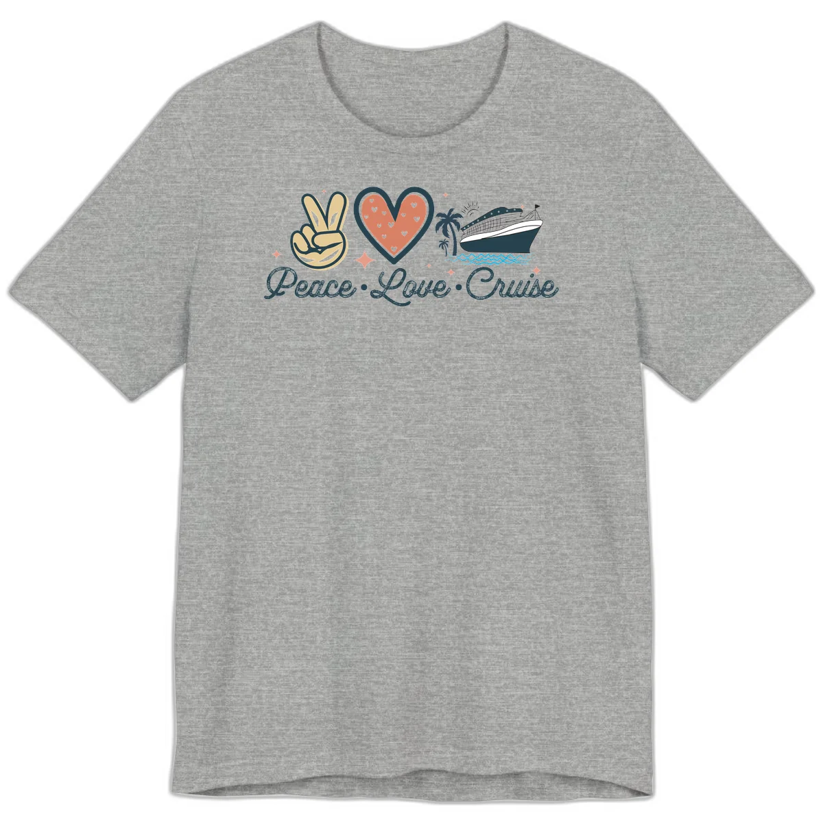 Peace Love Cruise Premium T-Shirt in Athletic Heather