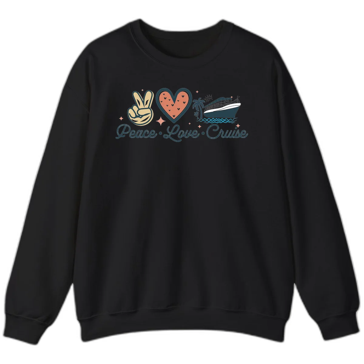 Peace Love Cruise Sweatshirt in Black