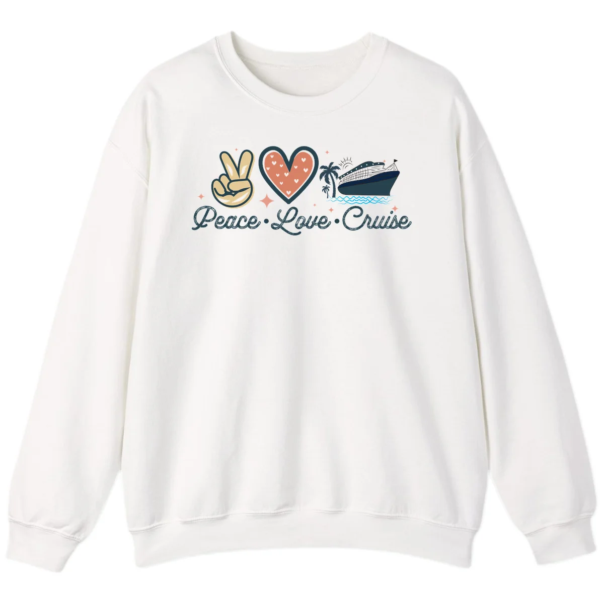 Peace Love Cruise Sweatshirt in White