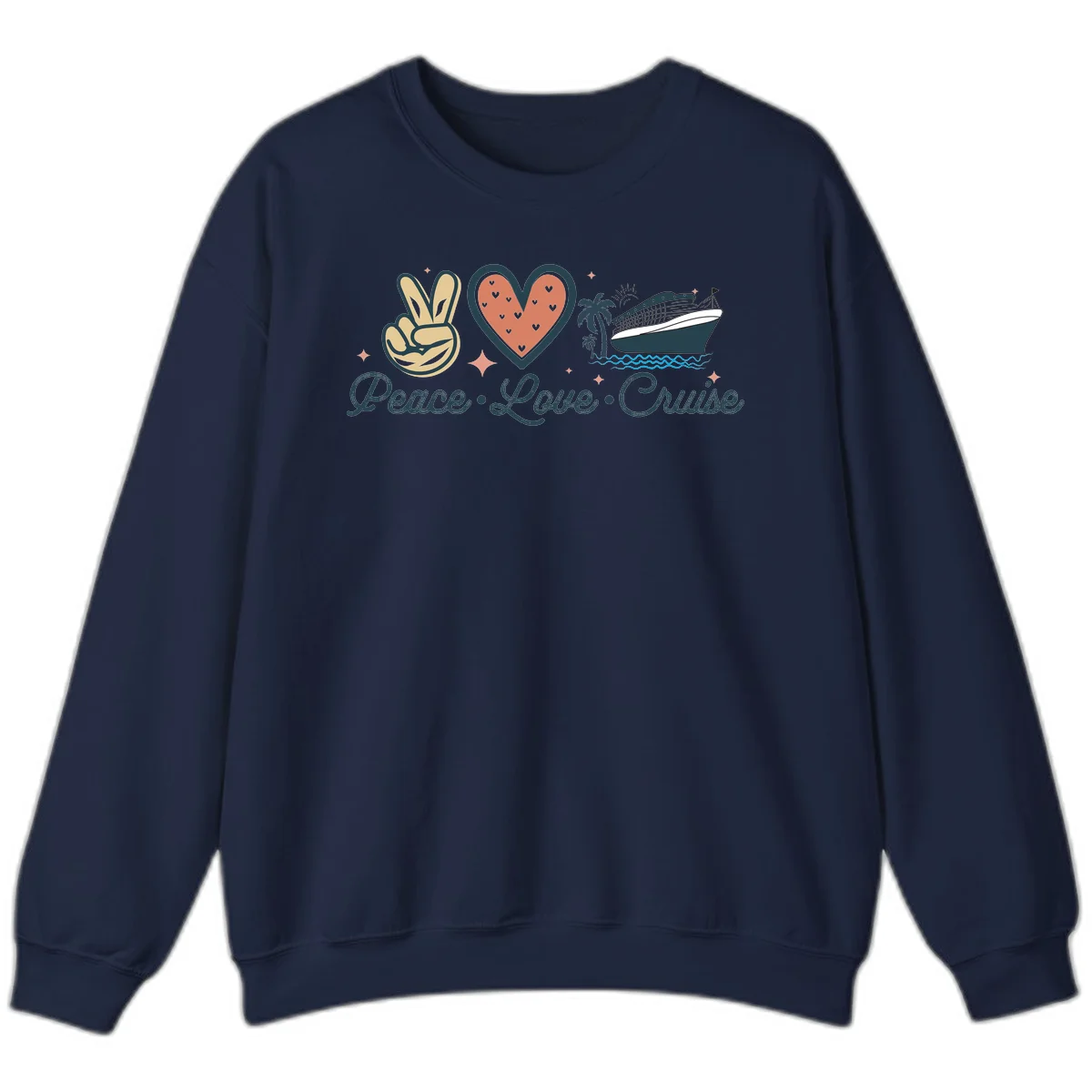 Peace Love Cruise Sweatshirt in Navy