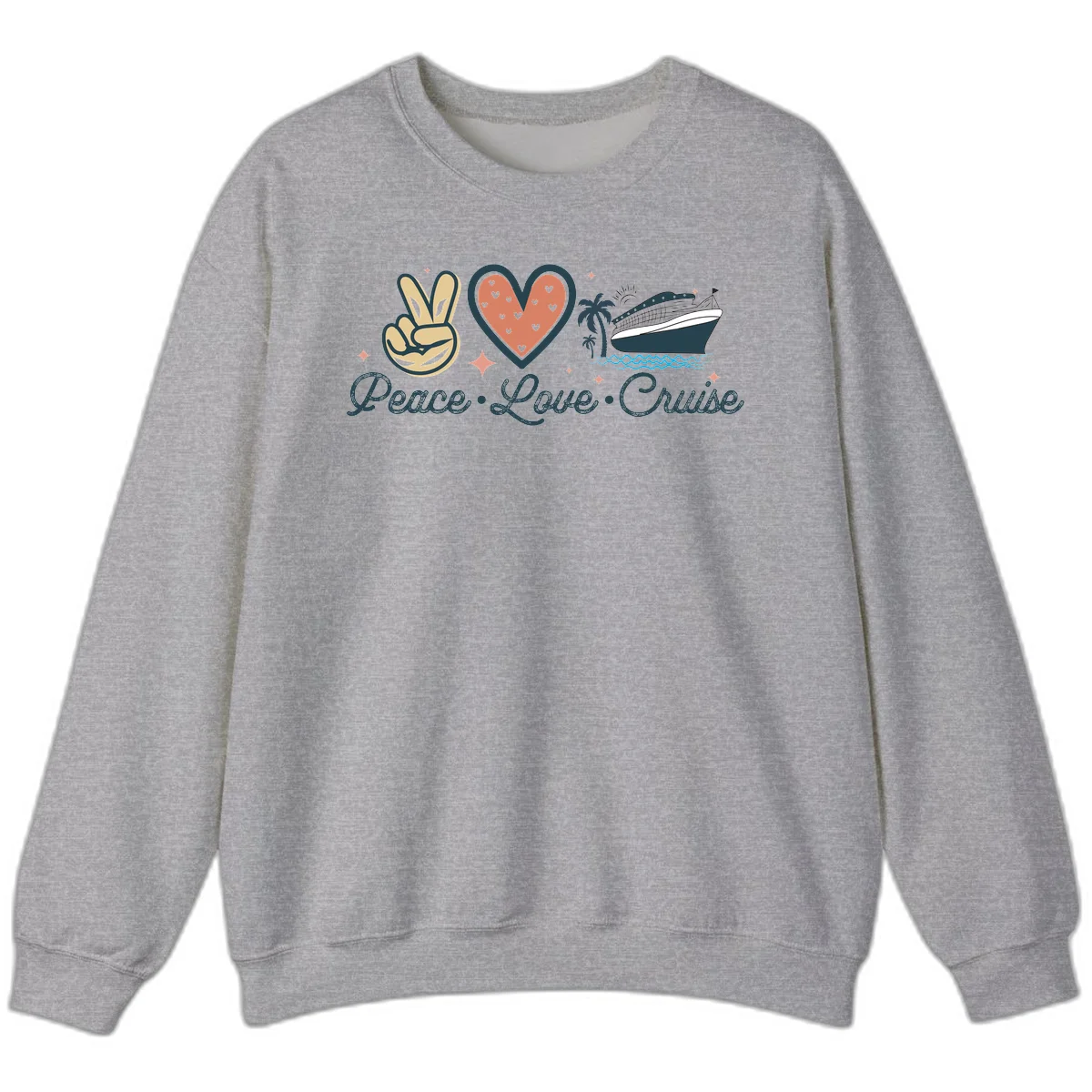Peace Love Cruise Sweatshirt in Sport Grey