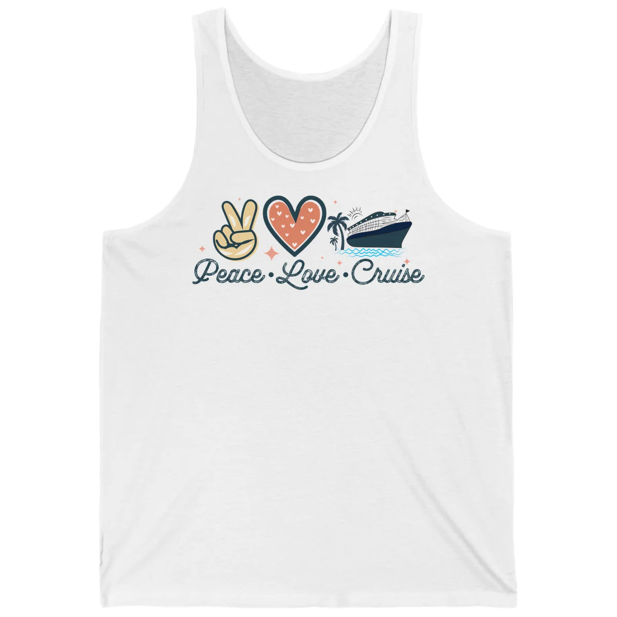 Peace Love Cruise Tank in White
