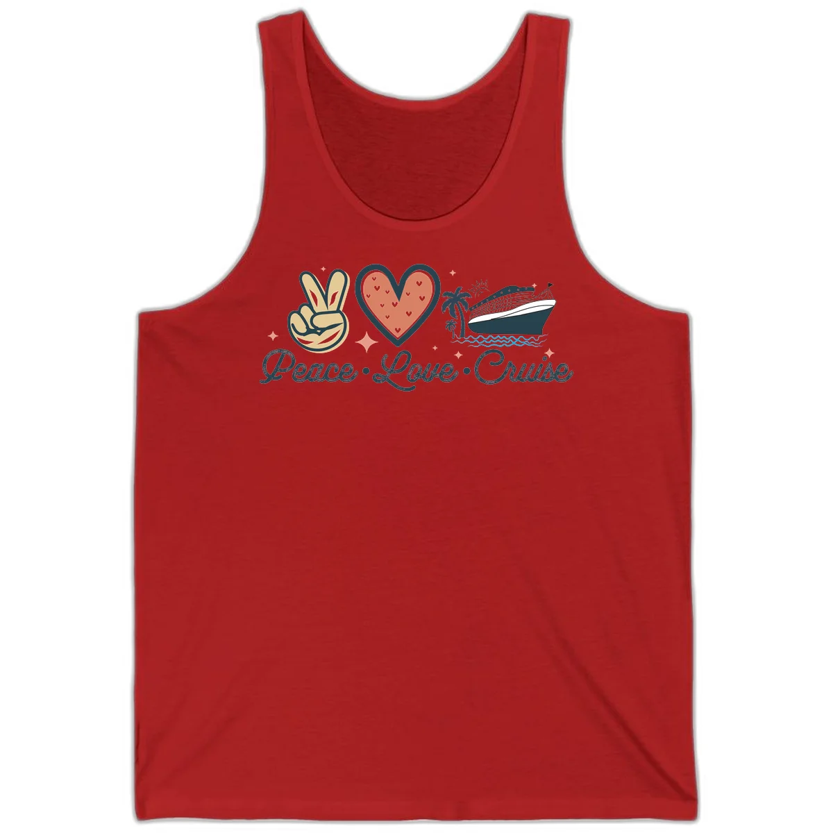 Peace Love Cruise Tank in Red