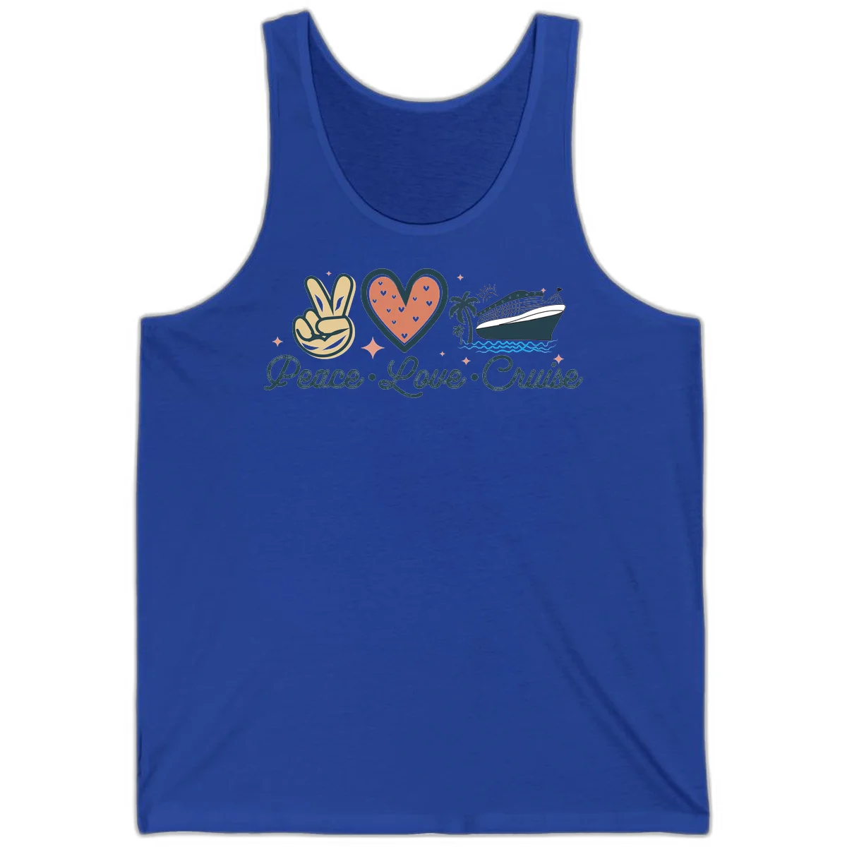 Peace Love Cruise Tank in True Royal