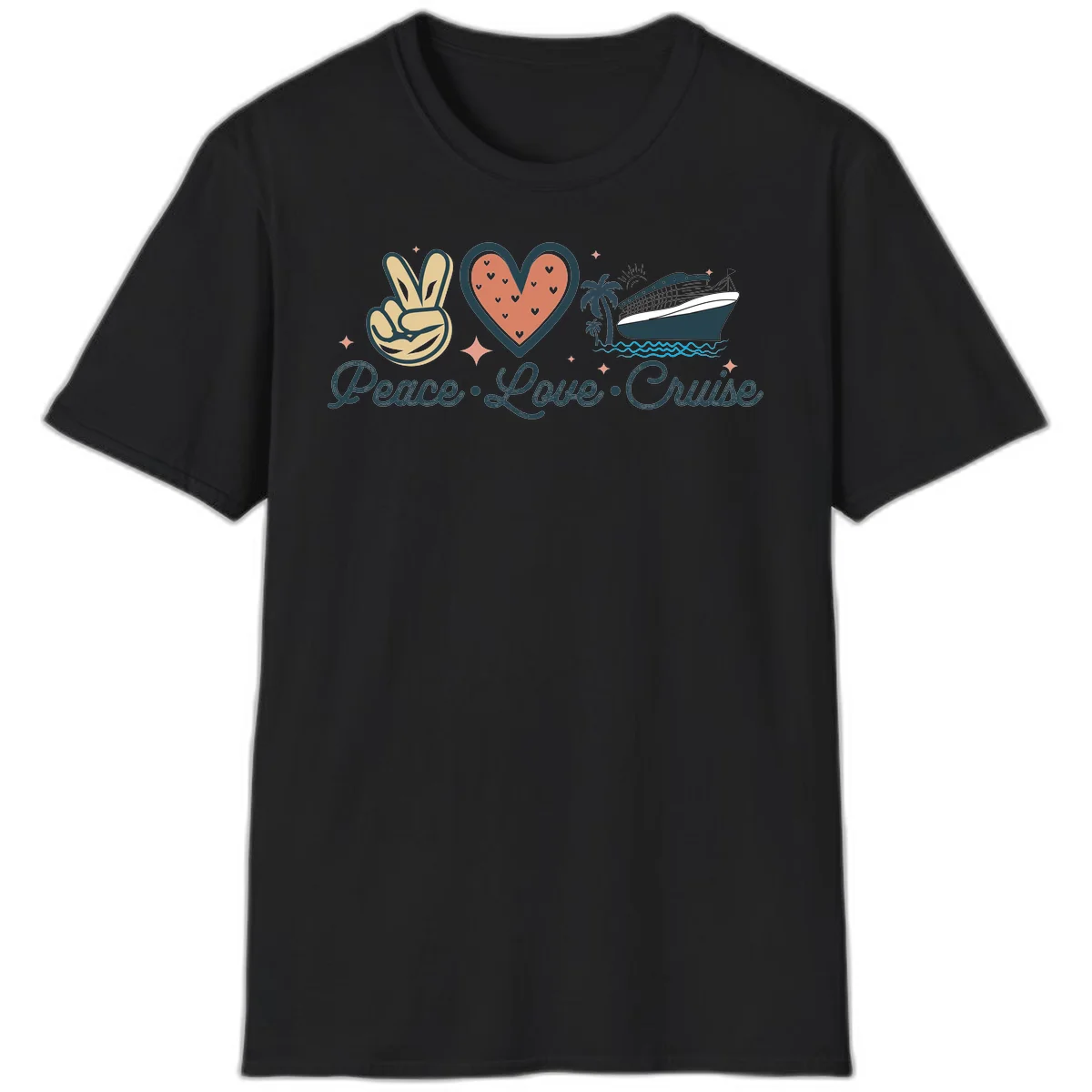 Peace Love Cruise T-Shirt in Black