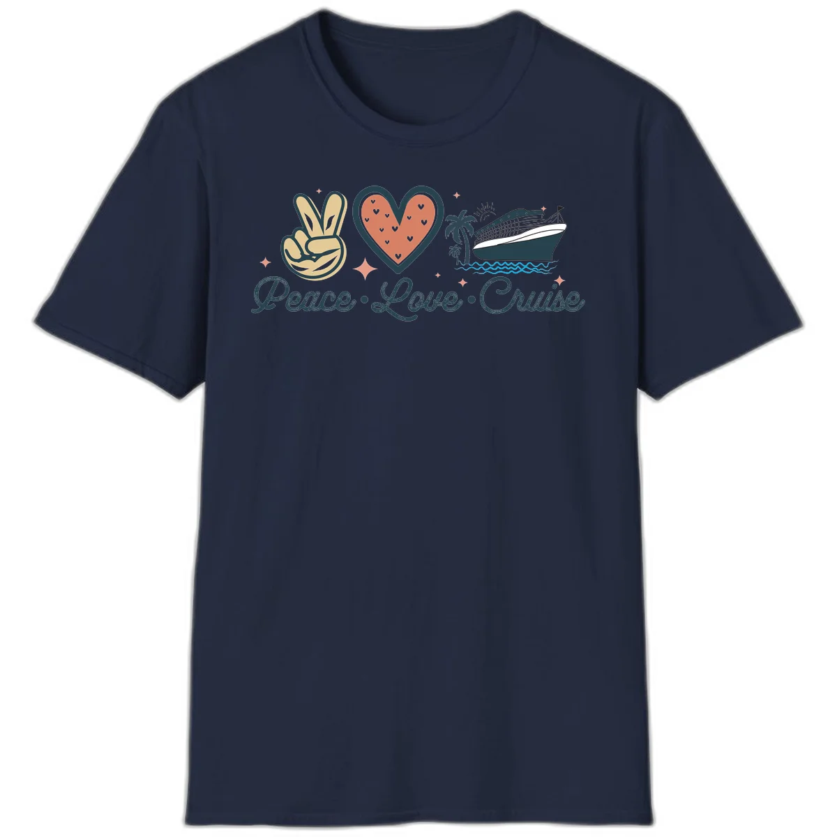 Peace Love Cruise T-Shirt in Navy