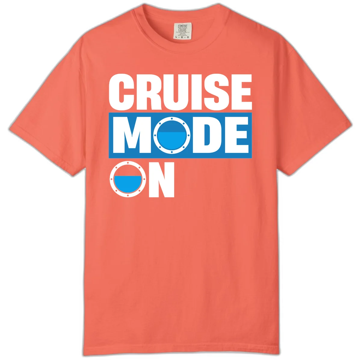 Cruise Mode On Comfort Colors T-Shirt in Bright Salmon
