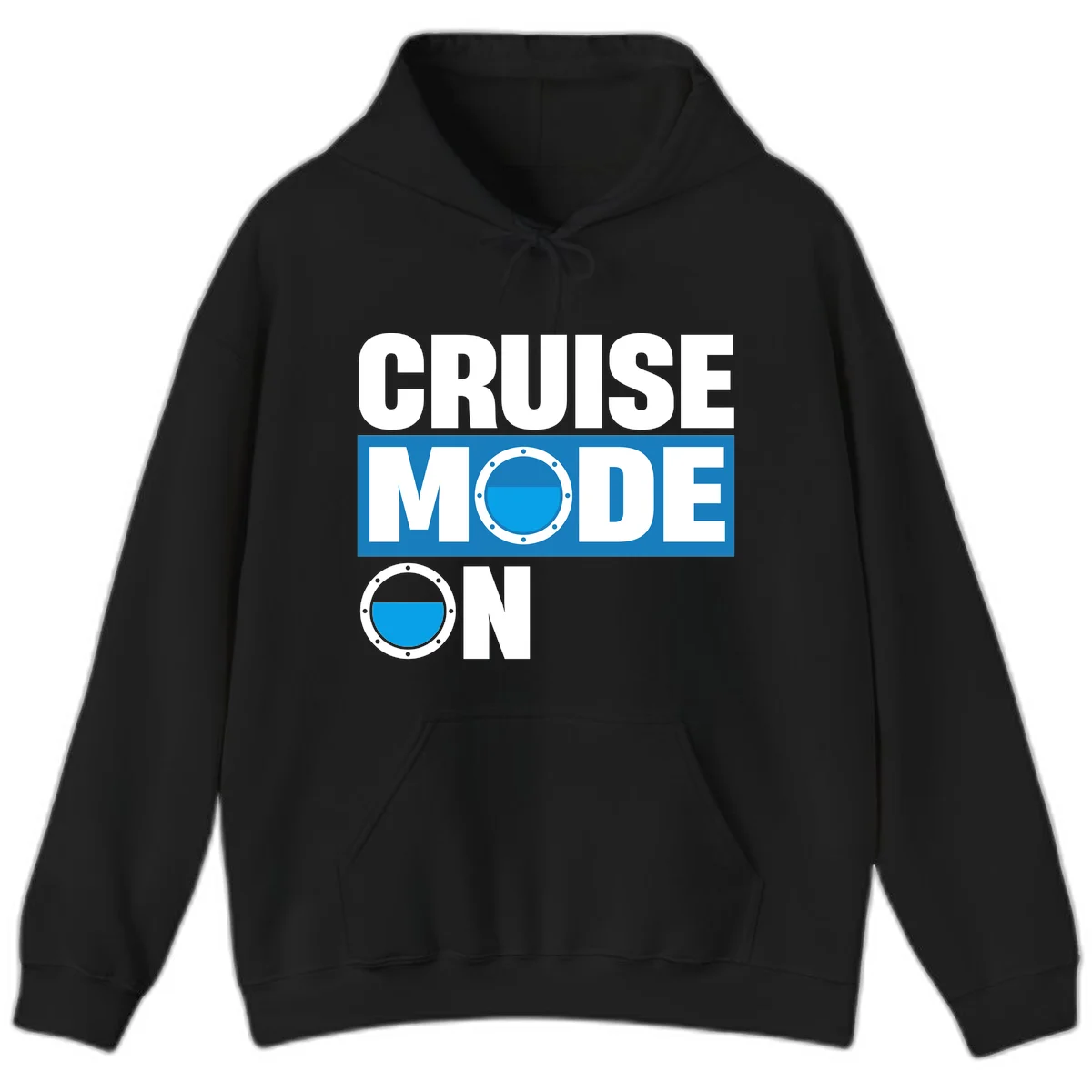 Cruise Mode On Hooded Sweatshirt in Black