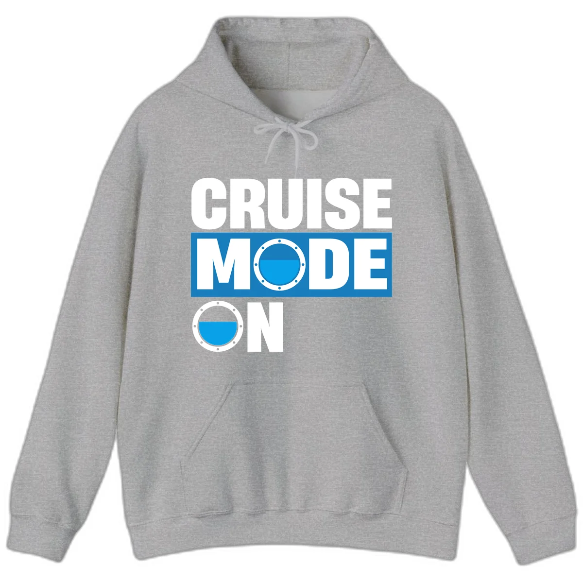 Cruise Mode On Hooded Sweatshirt in Sport Grey