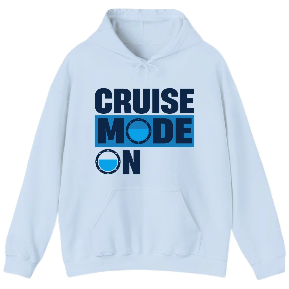 Cruise Mode On Hooded Sweatshirt in Light Blue