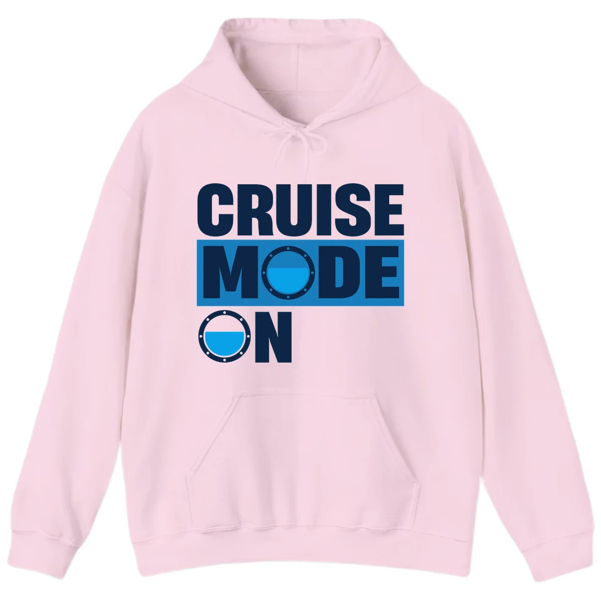 Cruise Mode On Hooded Sweatshirt in Light Pink