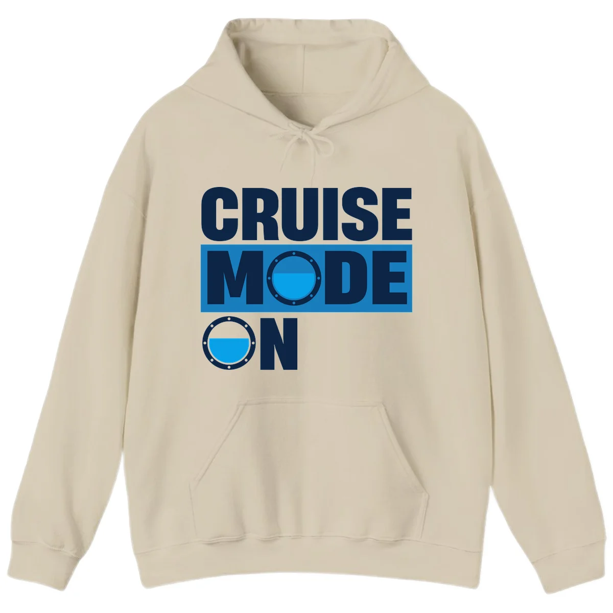 Cruise Mode On Hooded Sweatshirt in Sand