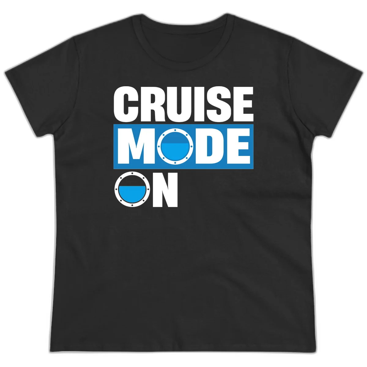 Cruise Mode On Ladies Tee in Black