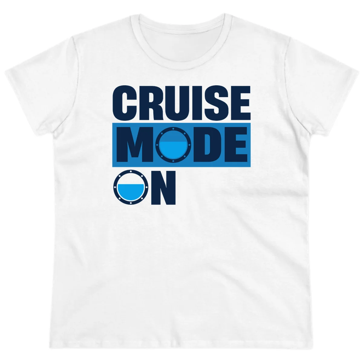 Cruise Mode On Ladies Tee in White