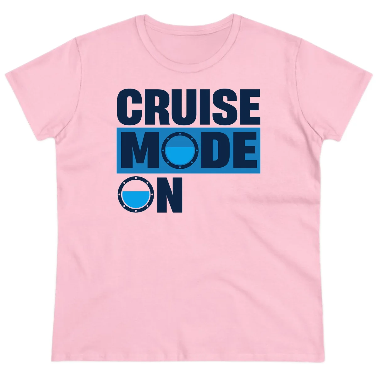 Cruise Mode On Ladies Tee in Light Pink