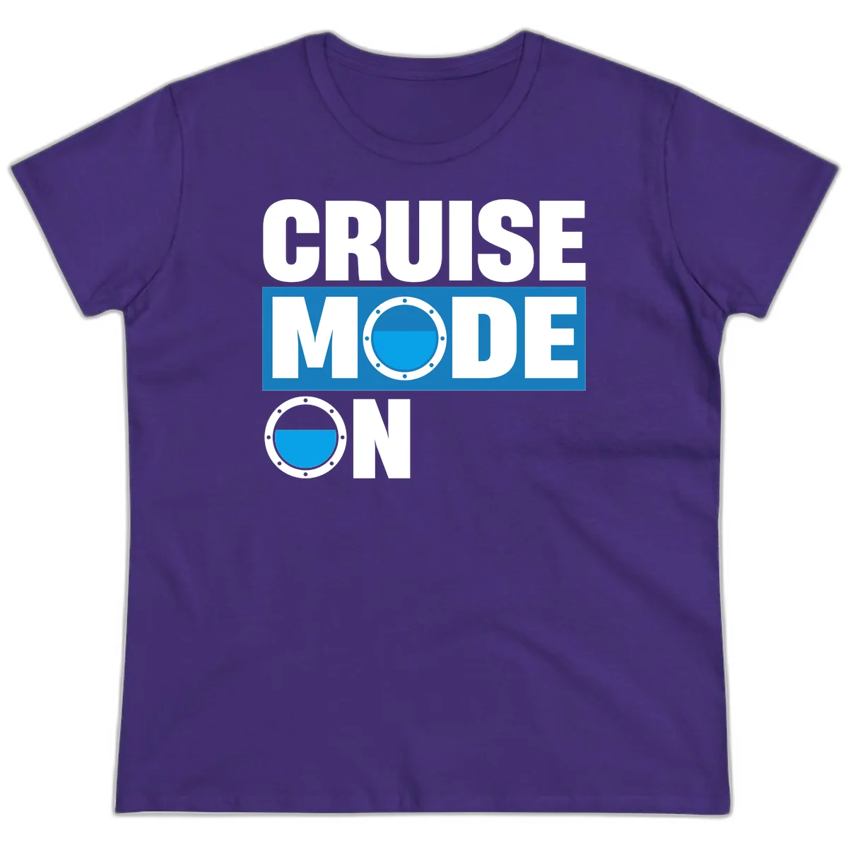 Cruise Mode On Ladies Tee in Purple