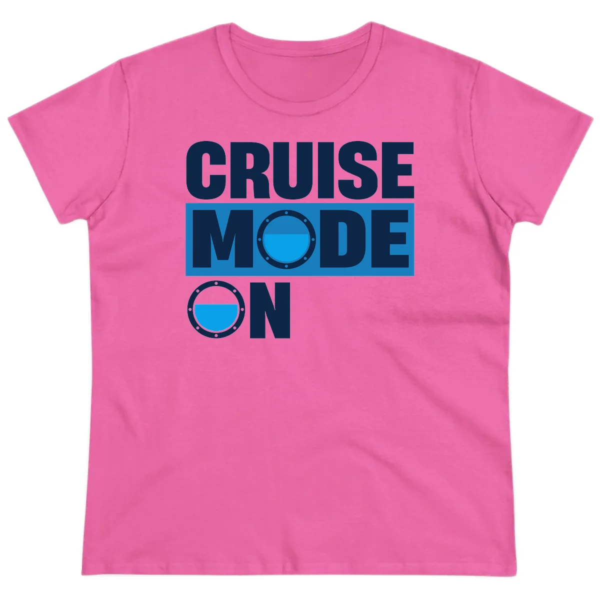 Cruise Mode On Ladies Tee in Azalea