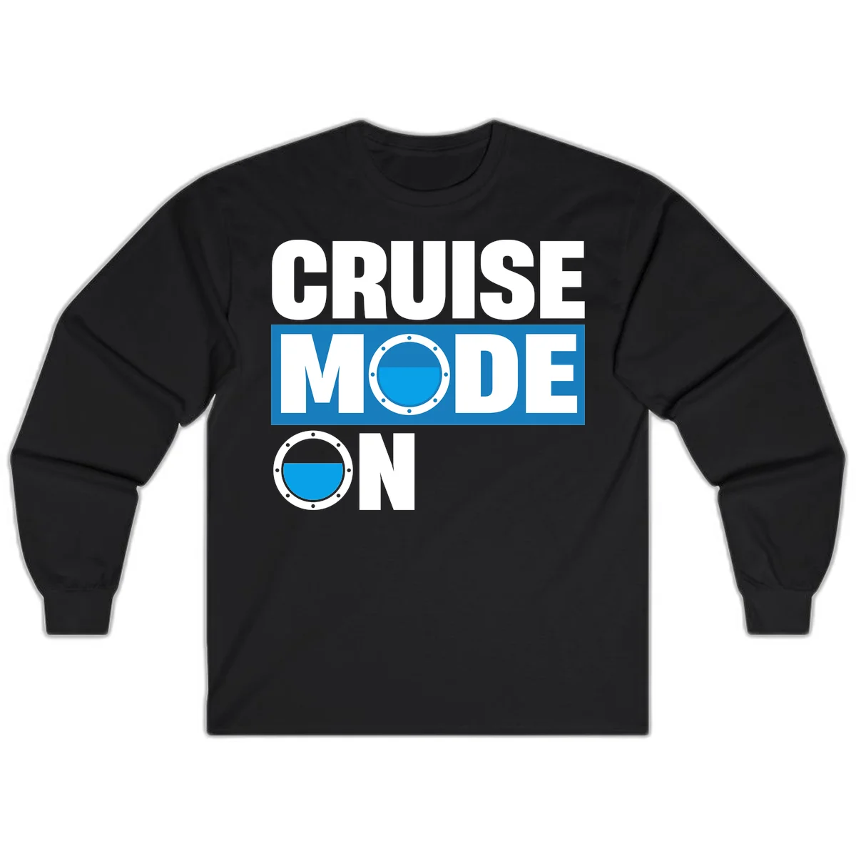 Cruise Mode On Long Sleeve Tee in Black