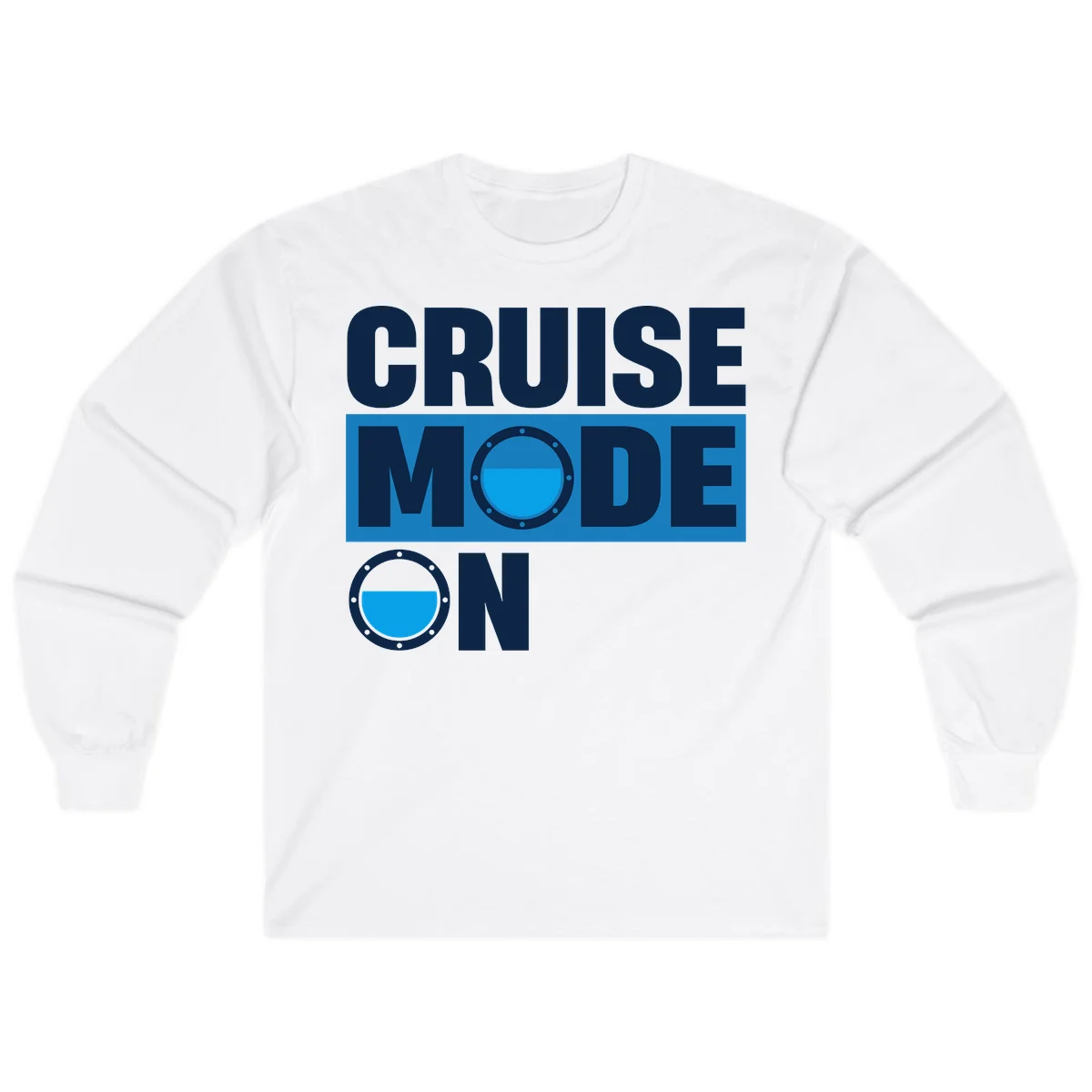 Cruise Mode On Long Sleeve Tee in White