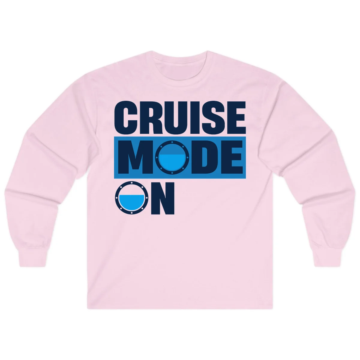 Cruise Mode On Long Sleeve Tee in Light Pink