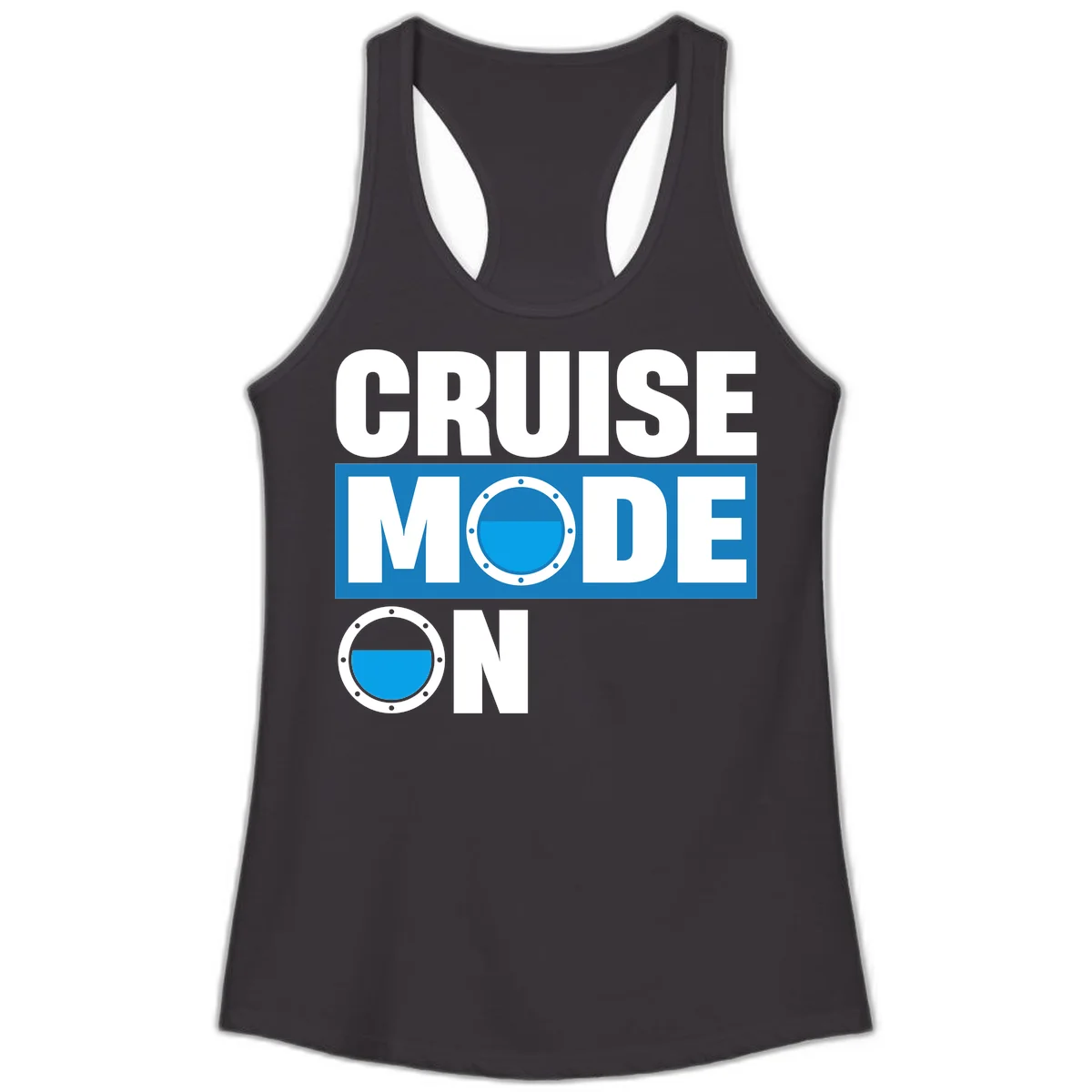 Cruise Mode On Ladies Racerback Tank in Black