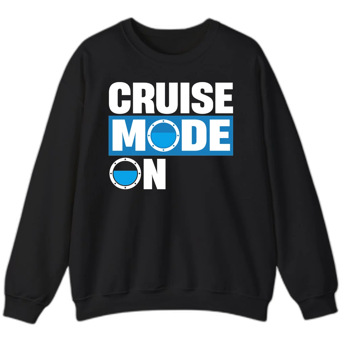 Cruise Mode On Crewneck Sweatshirt in Black