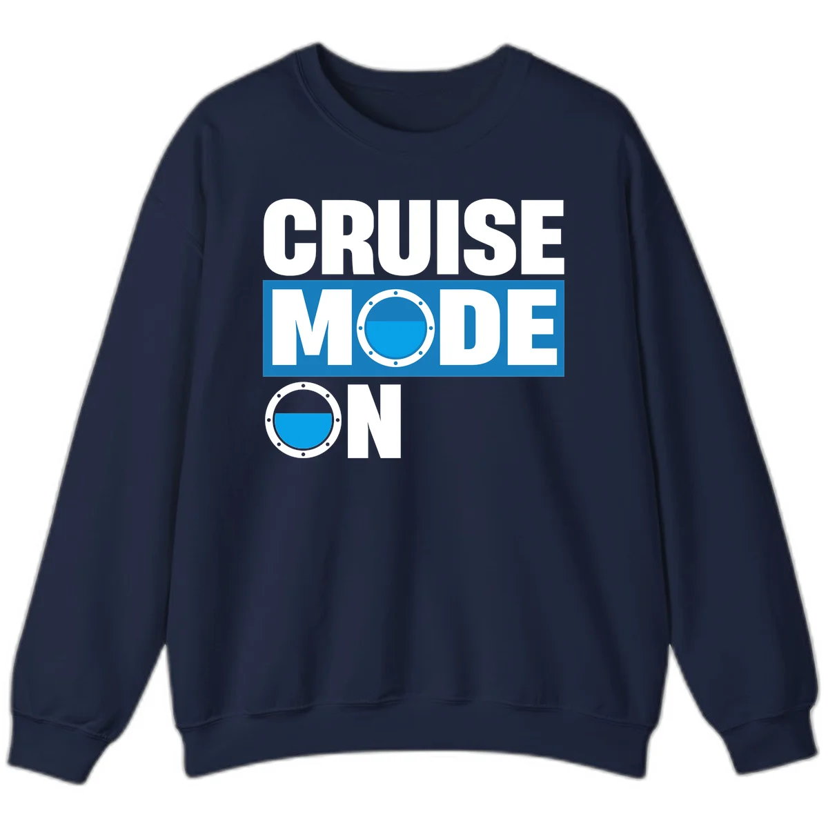 Cruise Mode On Crewneck Sweatshirt in Navy