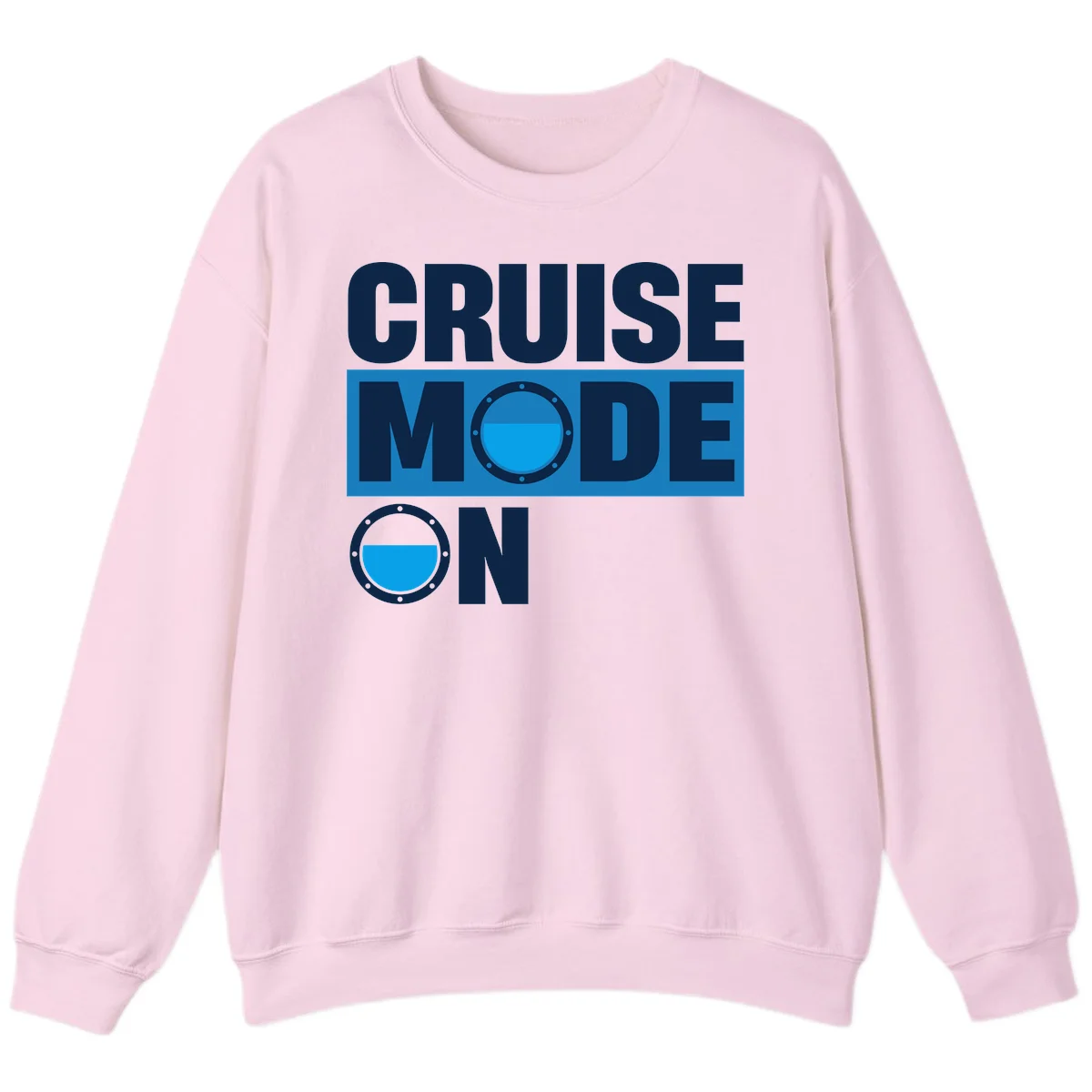 Cruise Mode On Crewneck Sweatshirt in Light Pink