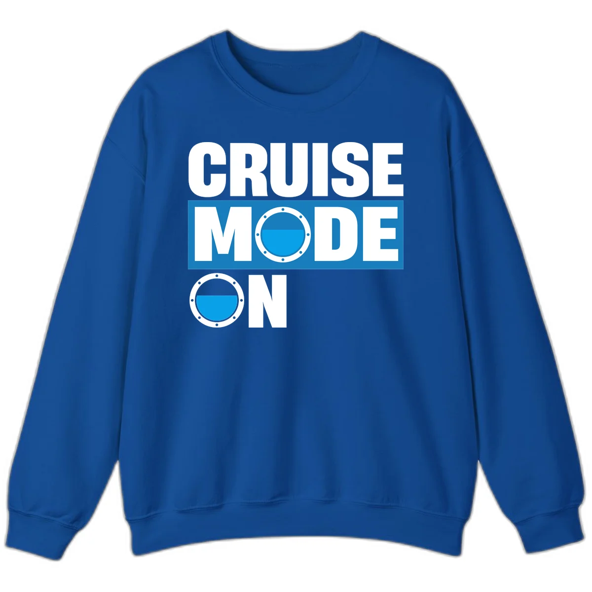 Cruise Mode On Crewneck Sweatshirt in Royal